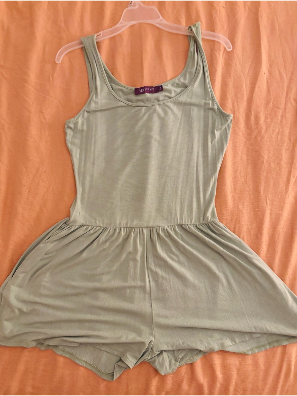 Adore Me Light Sage Green Tank Romper